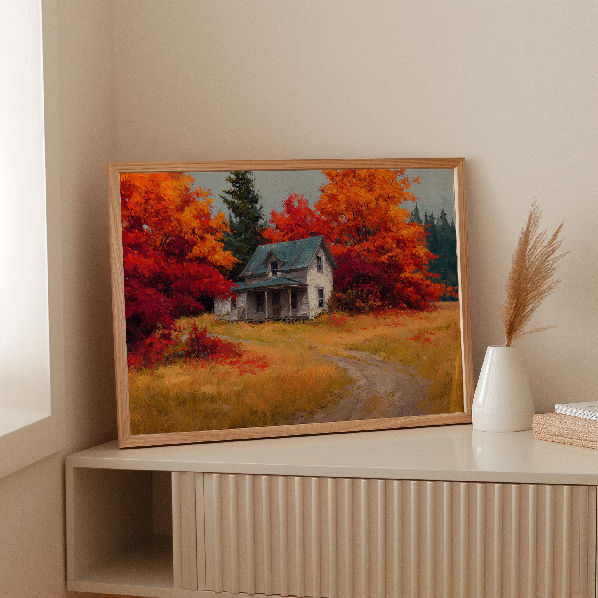 Harvest Home Beneath Fiery Canopy