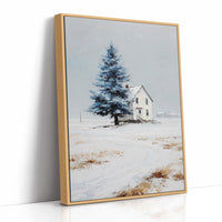 Farmhouse Under Blue Spruce