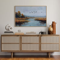 Autumn Geese Cross Silver Waters