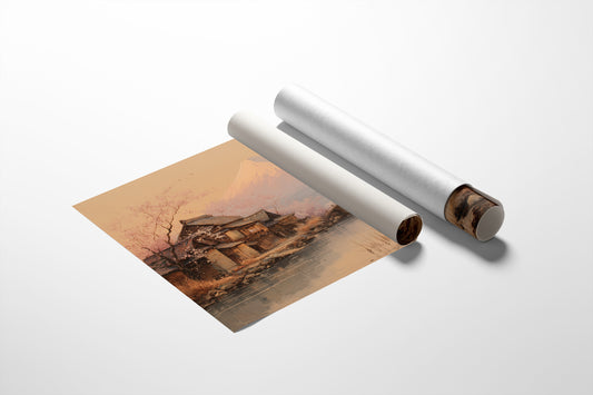 Cherry Blossoms Bridge Ancient Waters