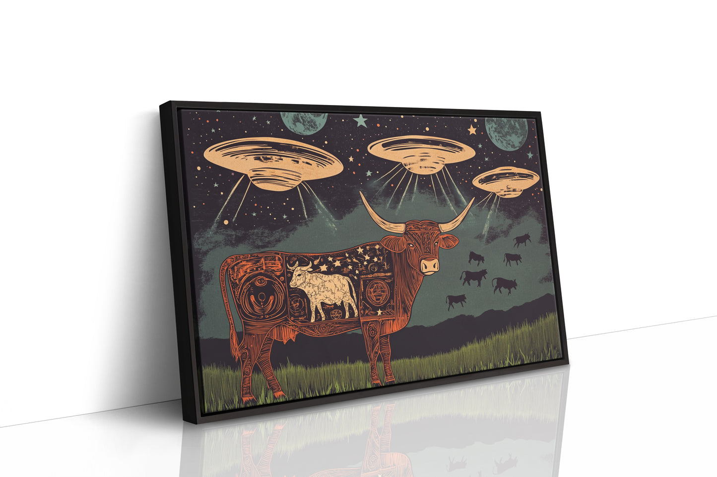 Alien Engraving on the Cosmic Cow