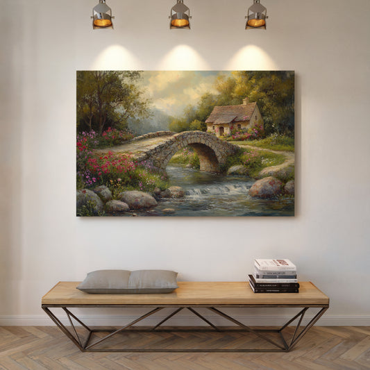 Summer Blooms By Stone Bridge Path