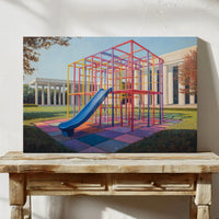 Childhood Colors Against Modern Lines