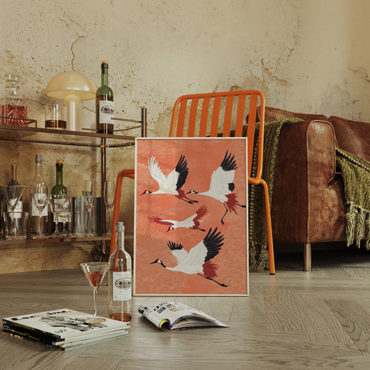Japanese Crane Wall Art – Elegant Traditional-Inspired Print