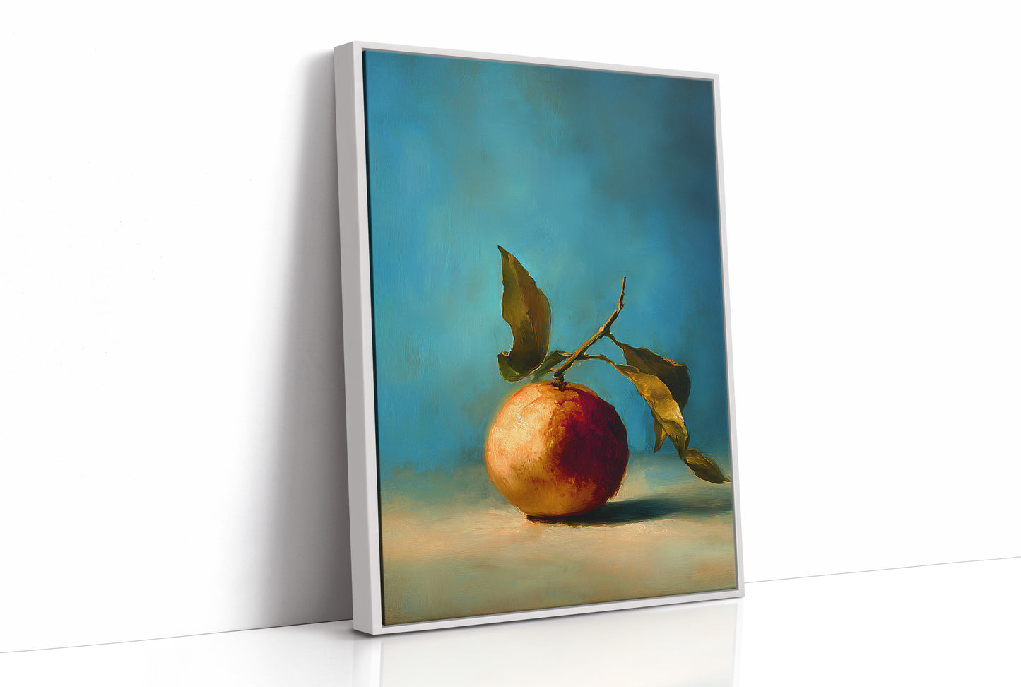 Solitary Peach Against Turquoise Sky