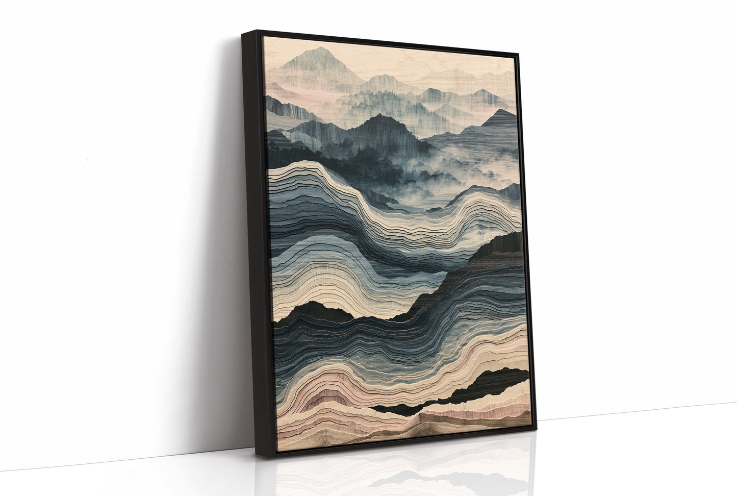 Waves of Wood in Blue and Blush