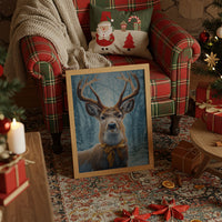 December's Stag Wears Golden Ribbon