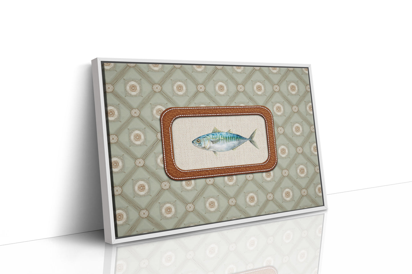 Coastal Memory In Leather Frame