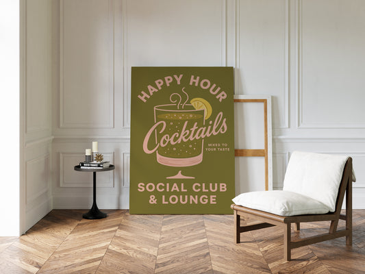Happy Hour Cocktails Lounge Print