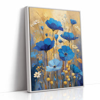 Blue Petals in Golden Light