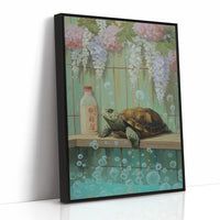 Turtle Dreams Among Wisteria Blooms