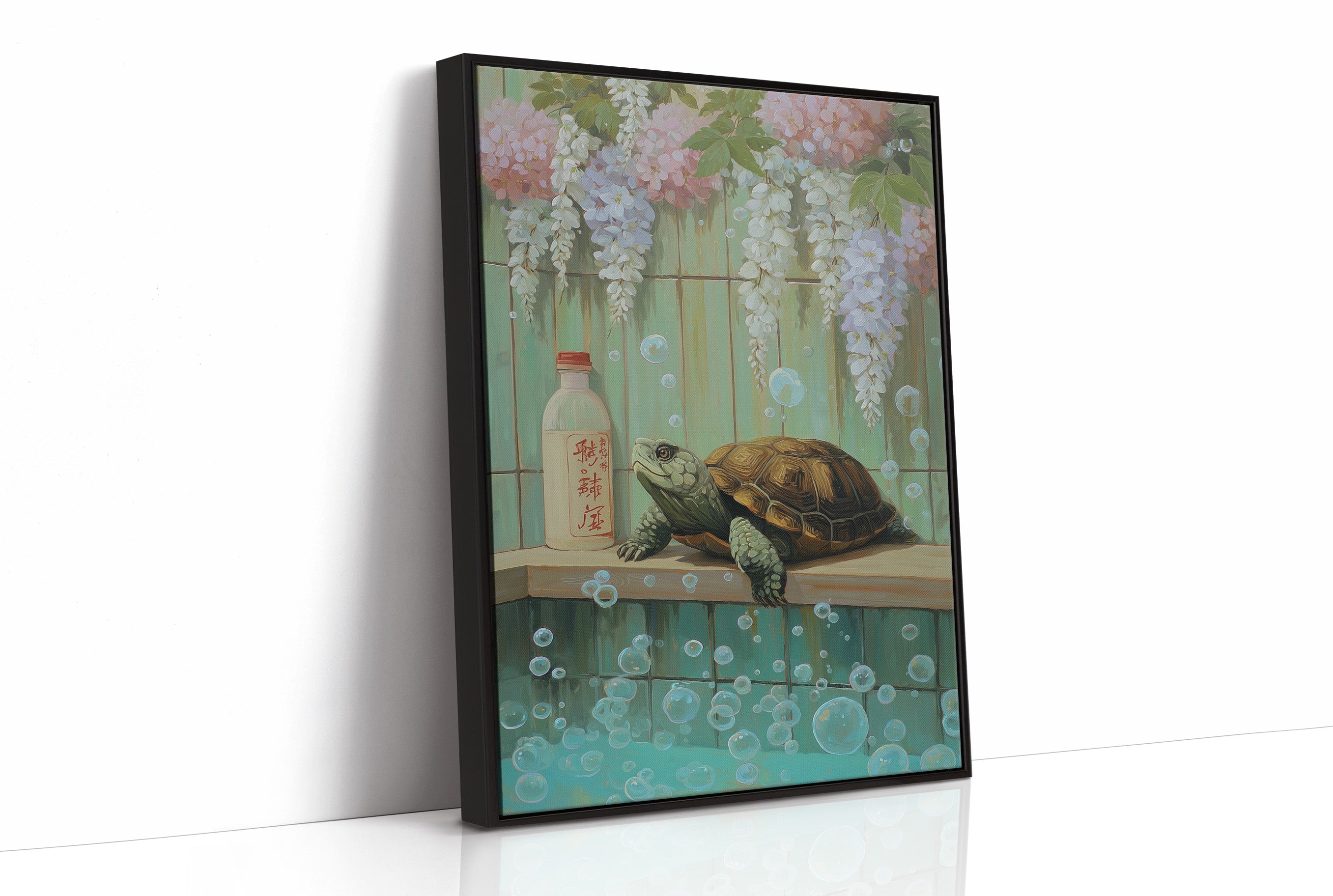 Turtle Dreams Among Wisteria Blooms