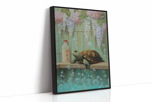 Turtle Dreams Among Wisteria Blooms