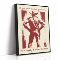 Cowboy Bathroom Reminder, Bold Print