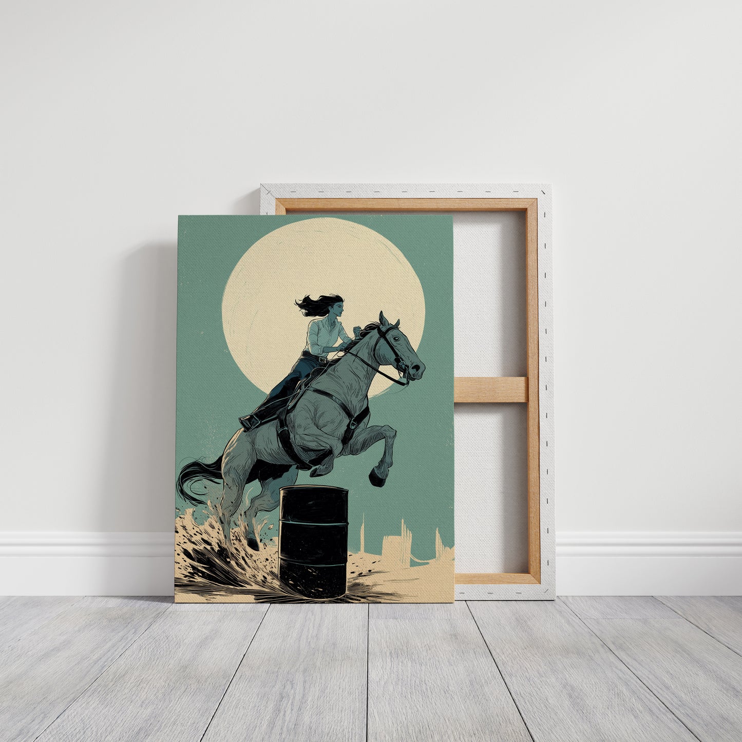 Moonlit Barrel Racing Through Time