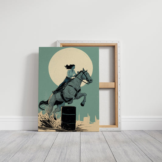 Moonlit Barrel Racing Through Time