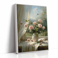 Morning Light on Blush Roses