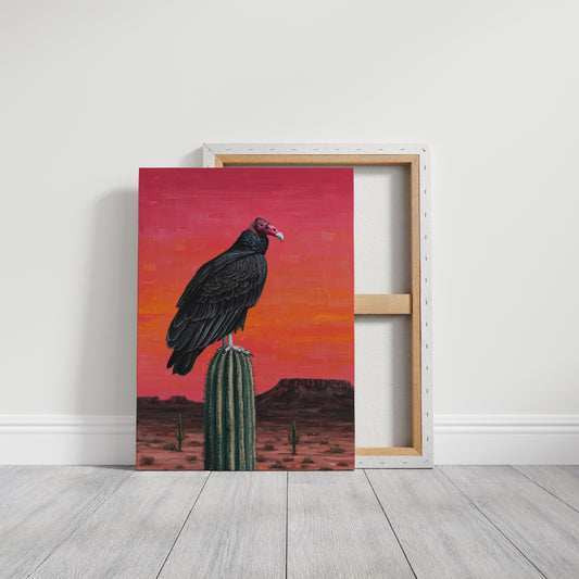 Vulture Waits While Sunset Burns