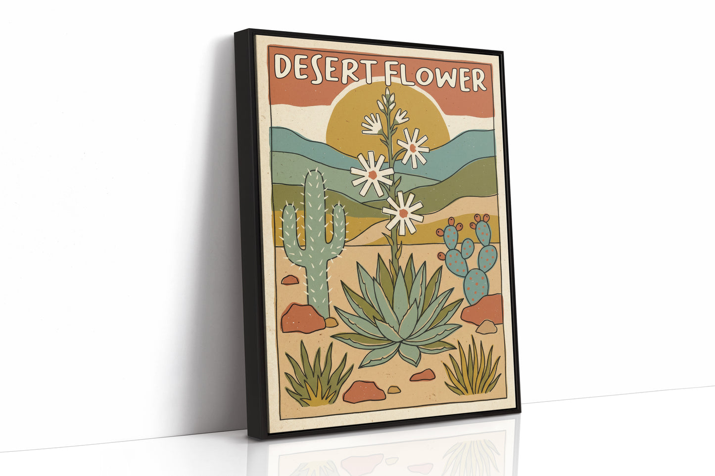 Desert Flower — Vintage Southwest Travel Poster