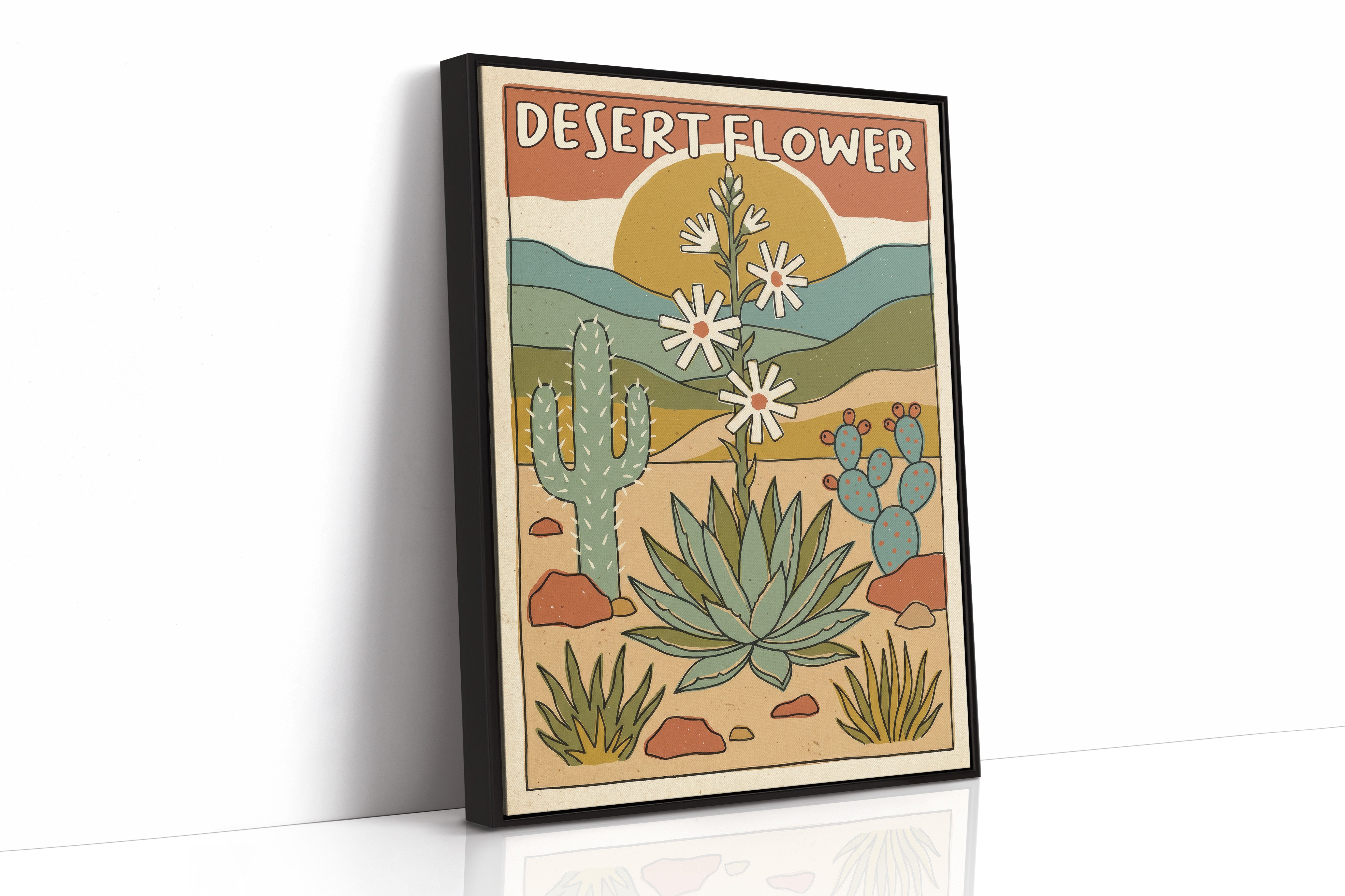 Desert Flower — Vintage Southwest Travel Poster