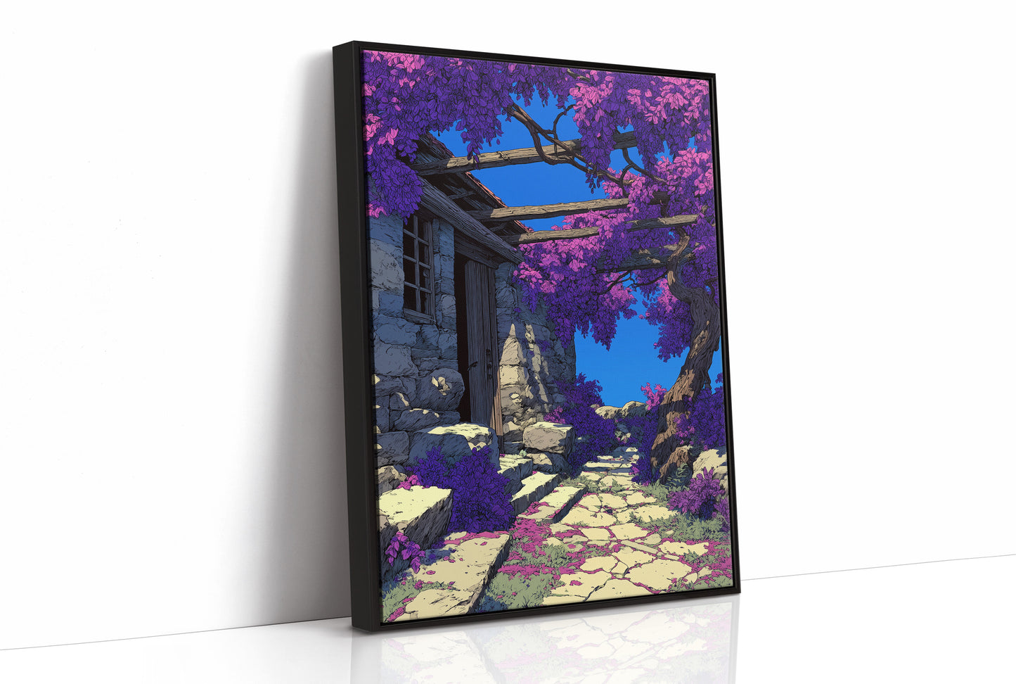 Wisteria Over the Old Stone Cottage