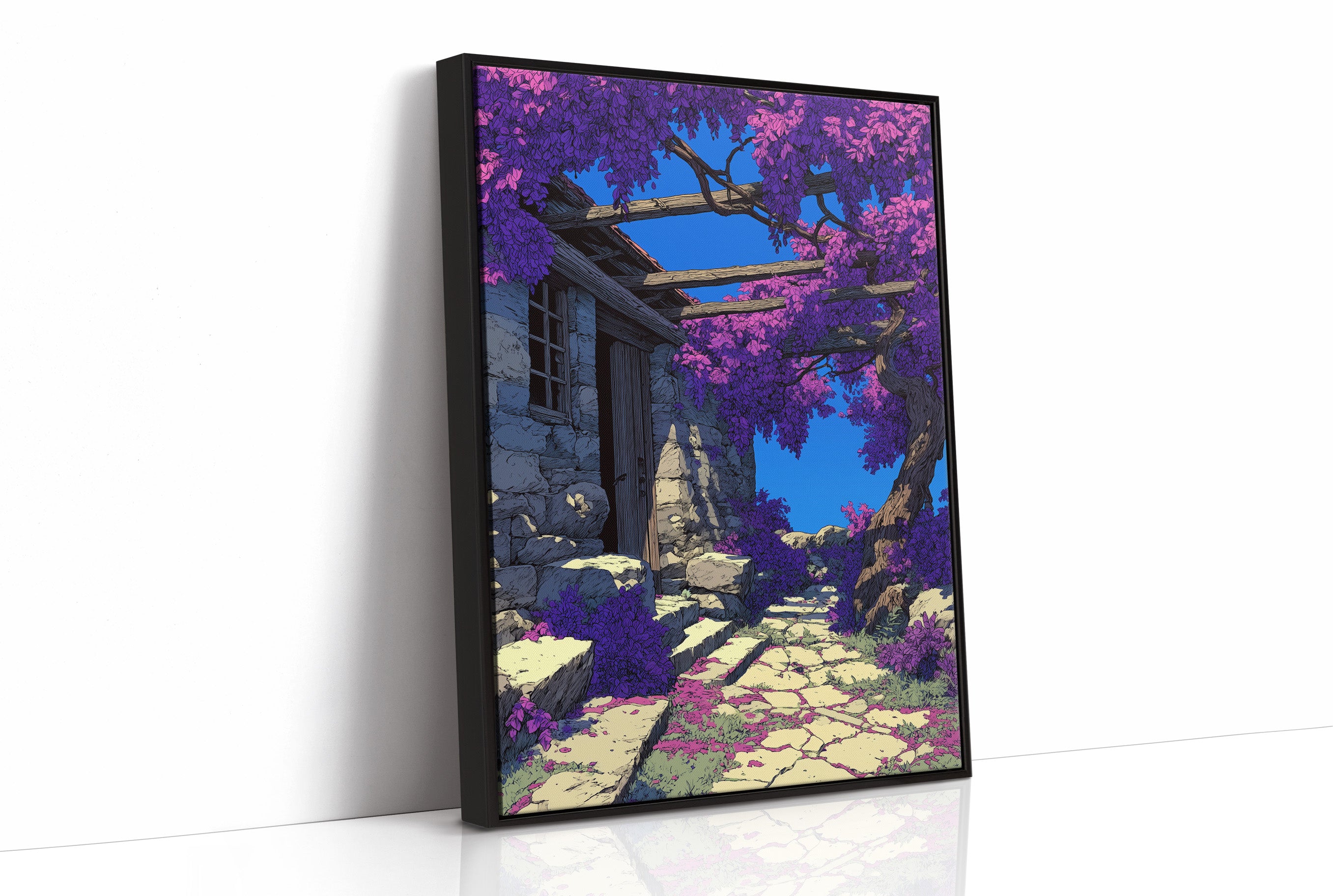 Wisteria Over the Old Stone Cottage