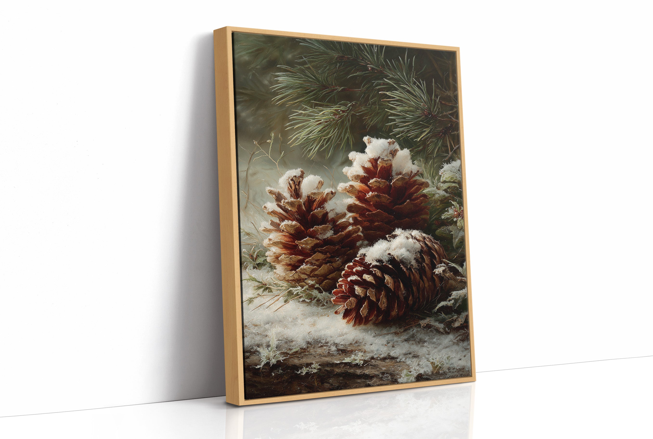 Pinecones Dusted in Snow