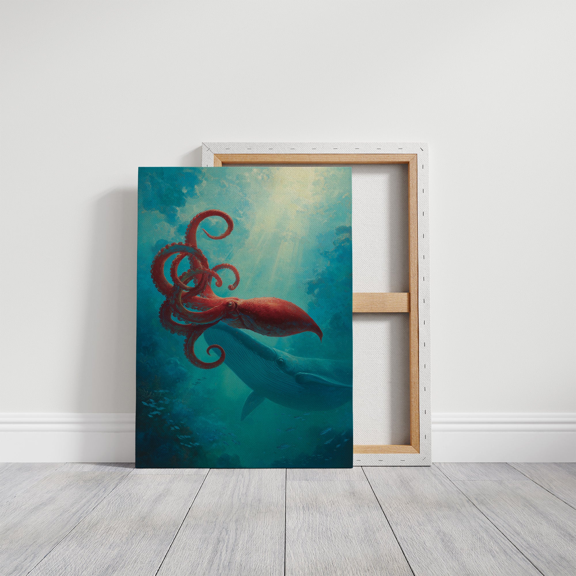 Crimson Tentacles Meet Azure Depths