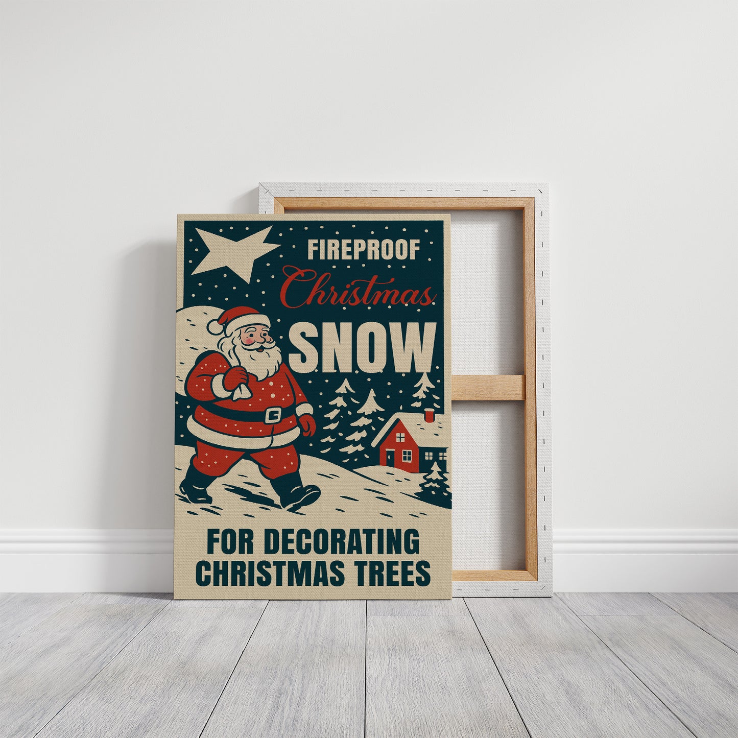 Vintage Holiday Through Snowy Pines