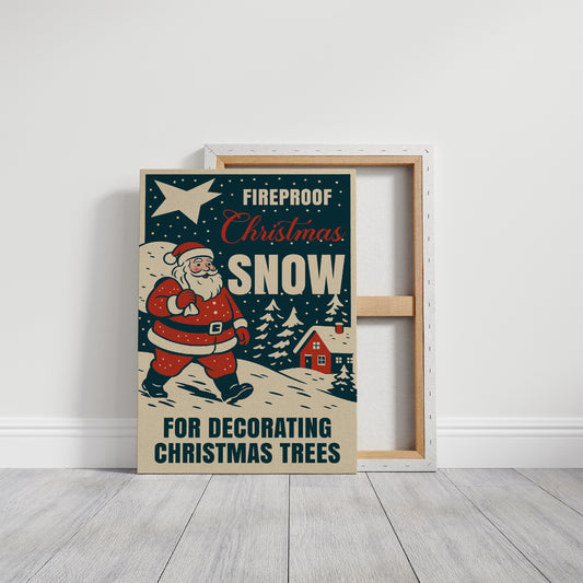 Vintage Holiday Through Snowy Pines