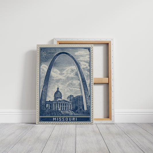 Missouri Arch Vintage Travel Stamp