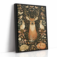 Woodland Tapestry — Blush and Gold Forest Creatures