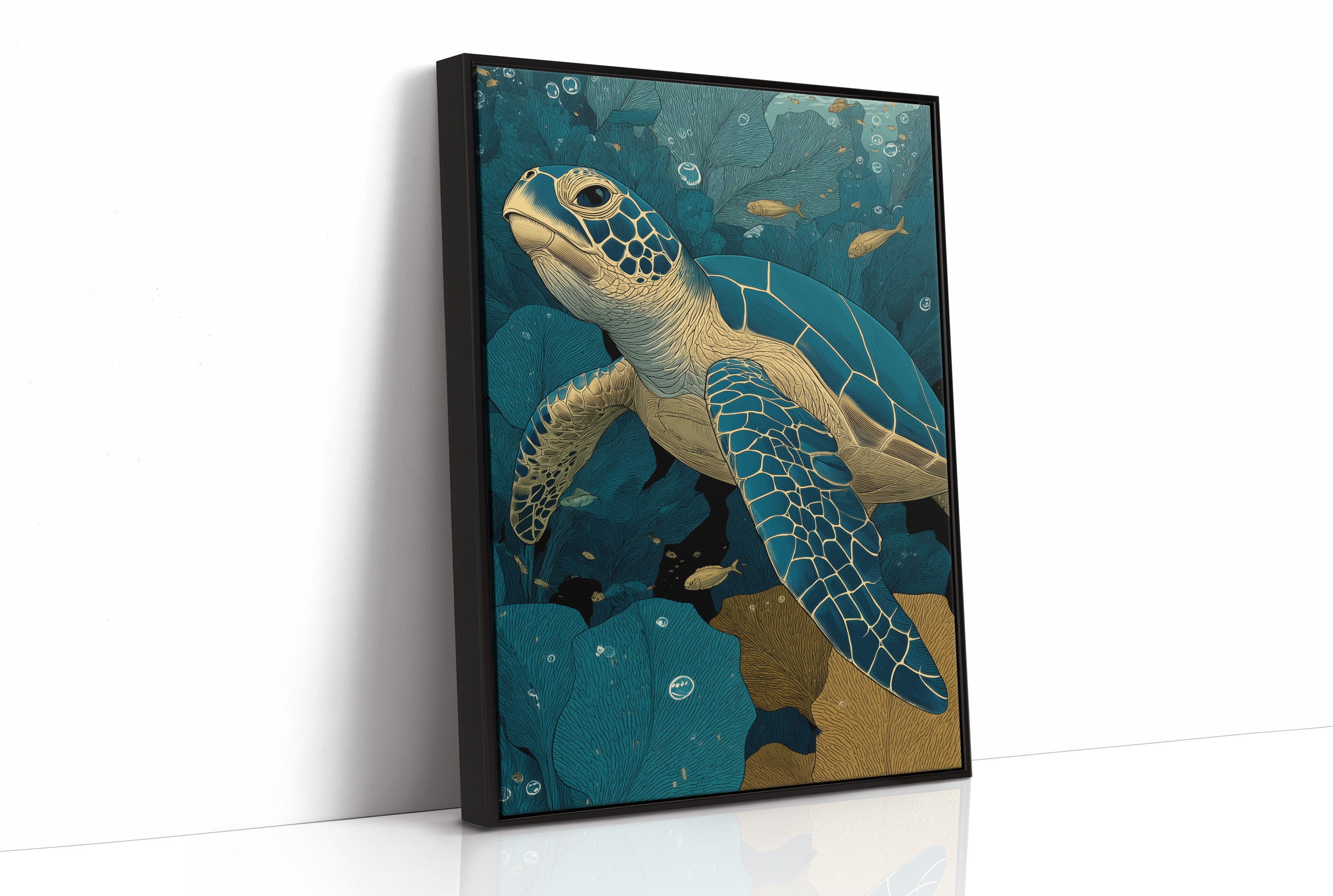Sea Turtle Through the Reef