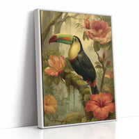 Toucan Among Tropical Blooms