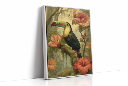 Toucan Among Tropical Blooms