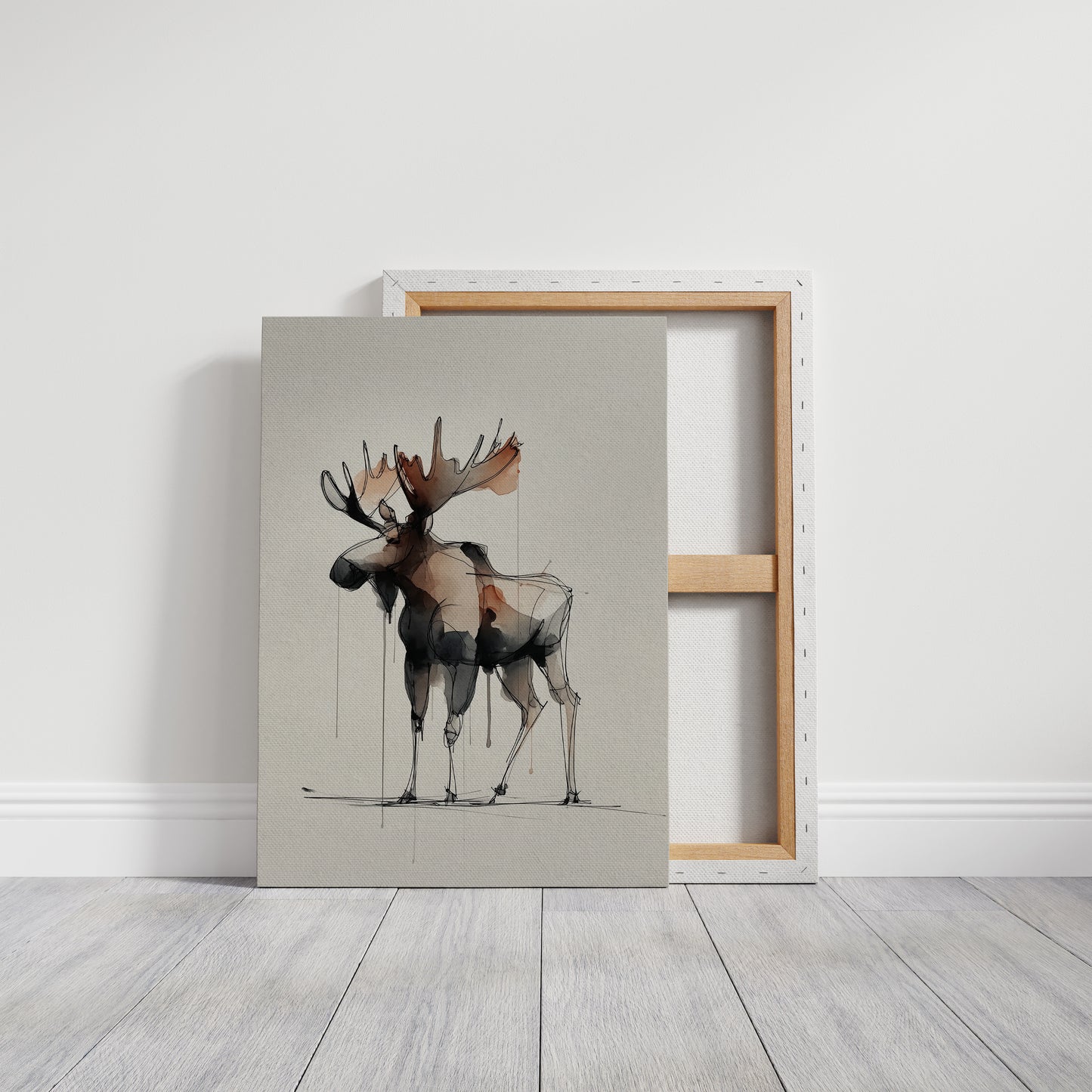 Watercolor Moose Meets Rustic Comfort