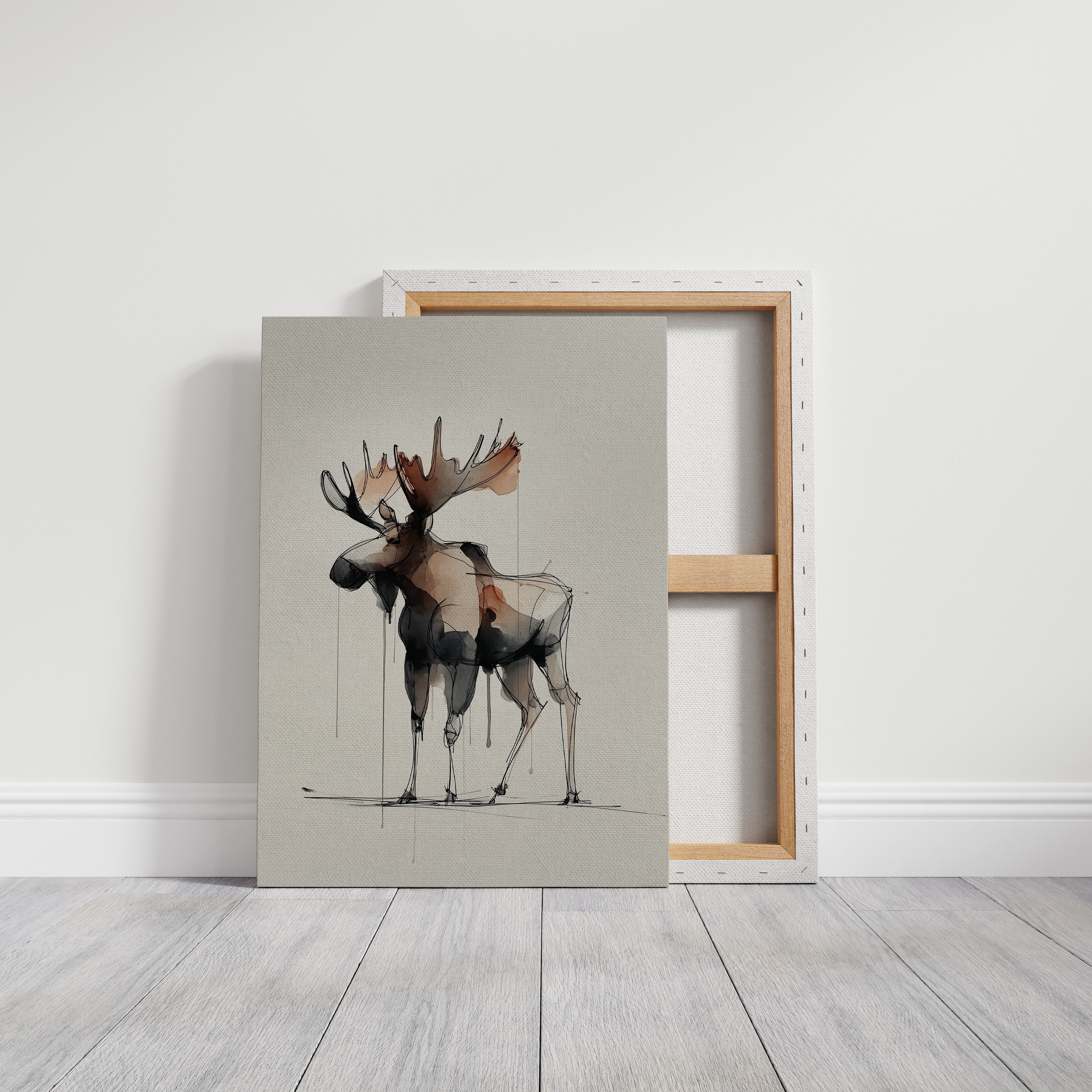 Watercolor Moose Meets Rustic Comfort