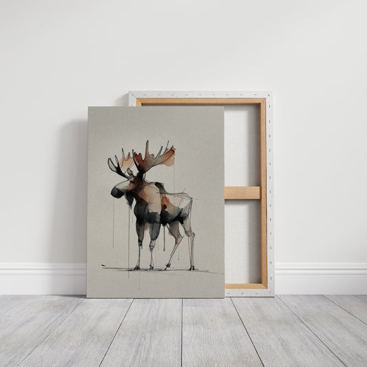 Watercolor Moose Meets Rustic Comfort