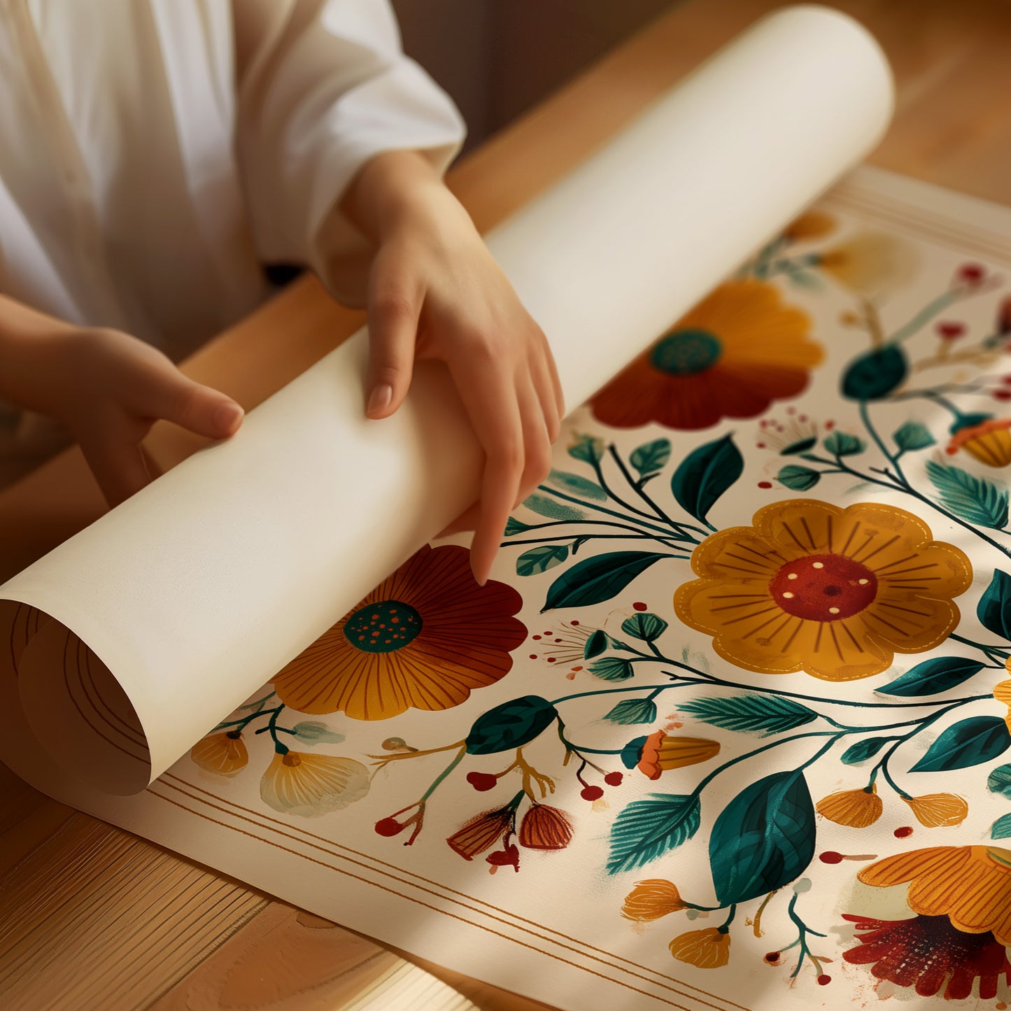 Symmetrical Garden: Autumn's Folk Tapestry