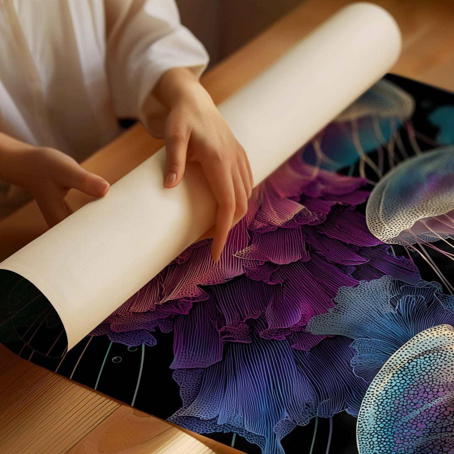 Jellyfish Drift in Deep Violet