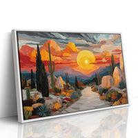 Saguaros Dance Under Fire Skies