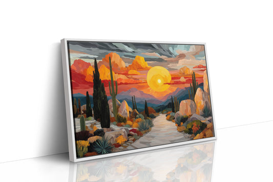 Saguaros Dance Under Fire Skies
