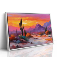 Saguaros Dance In Twilight Fire