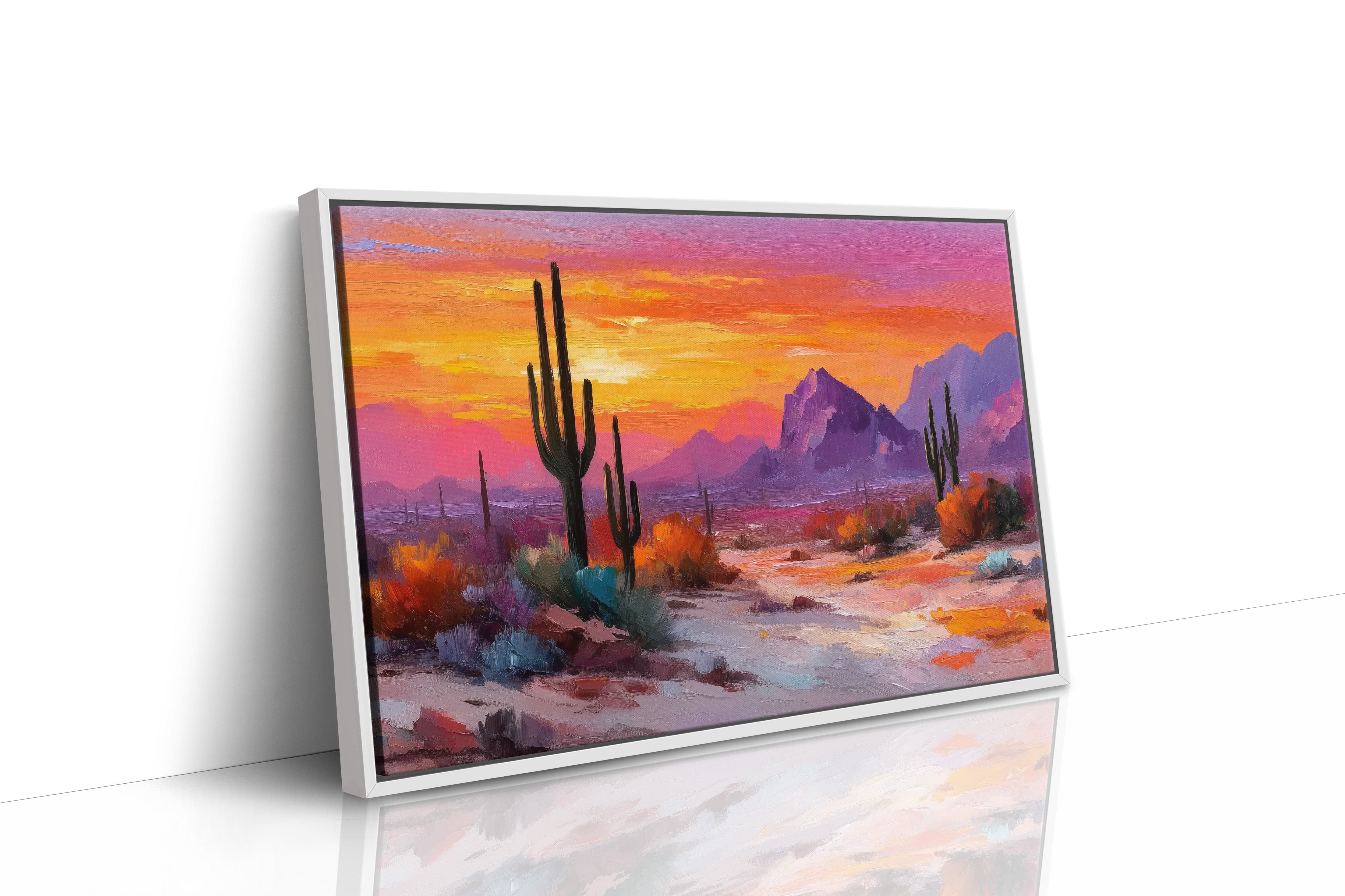 Saguaros Dance In Twilight Fire