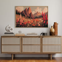 Alpine Meadows Bloom In Coral Light