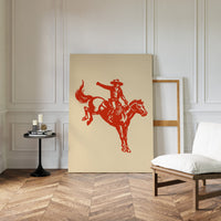 Retro Rodeo Cowboy Print
