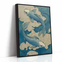 Azure Koi Dance Through Clouds