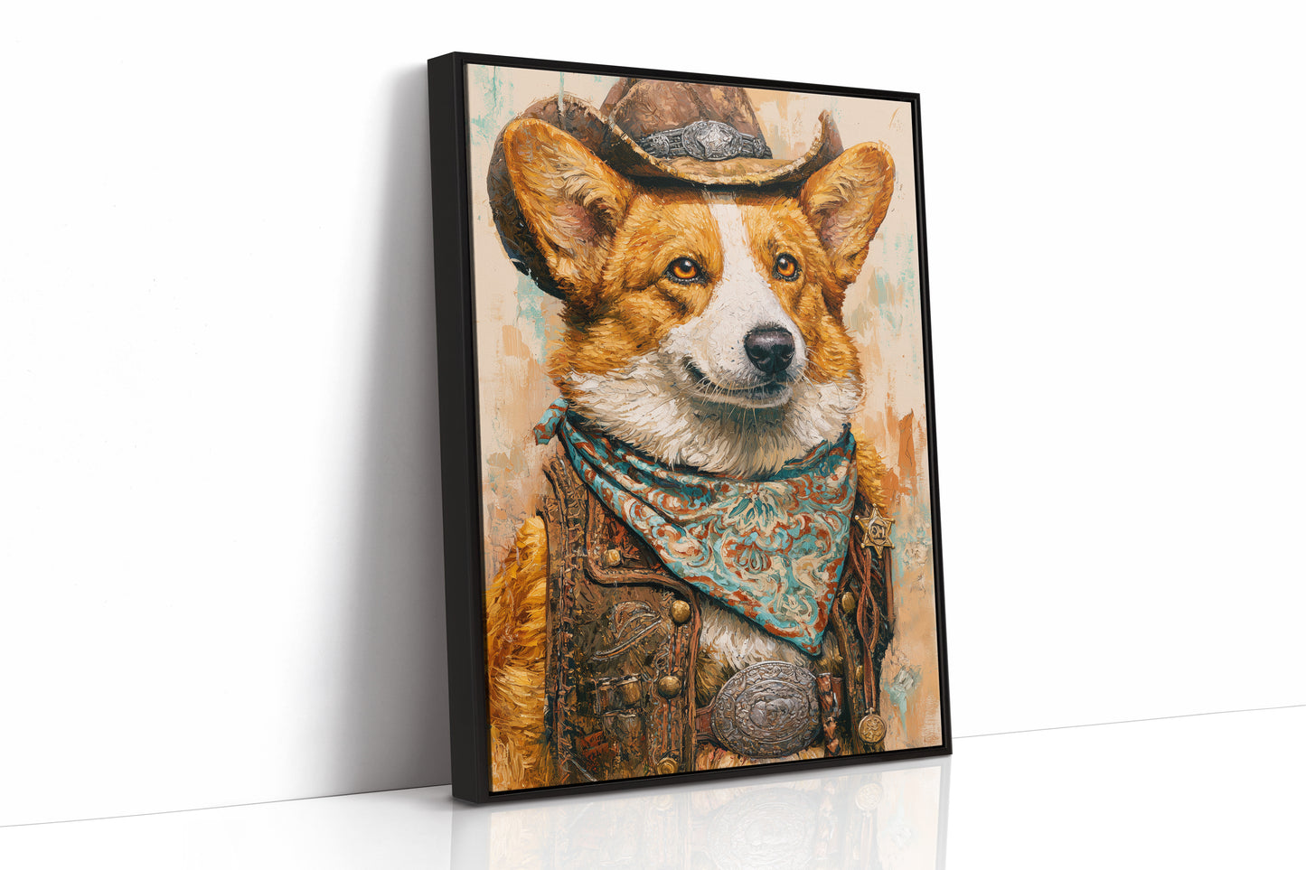 Cowboy Corgi — Close-Up Western Dog Portrait