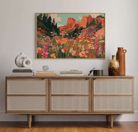 Mountain Poppies Dance At Sunrise