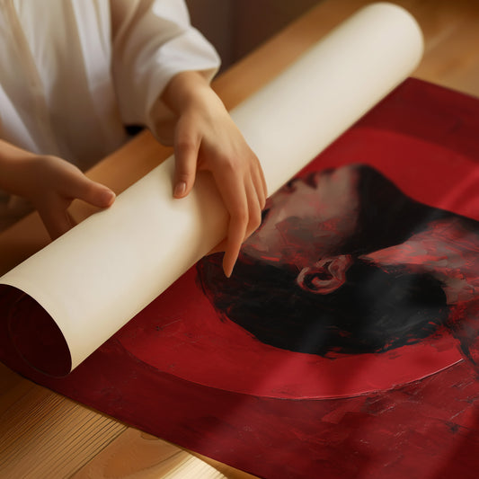 Crimson Halo Against Midnight Walls